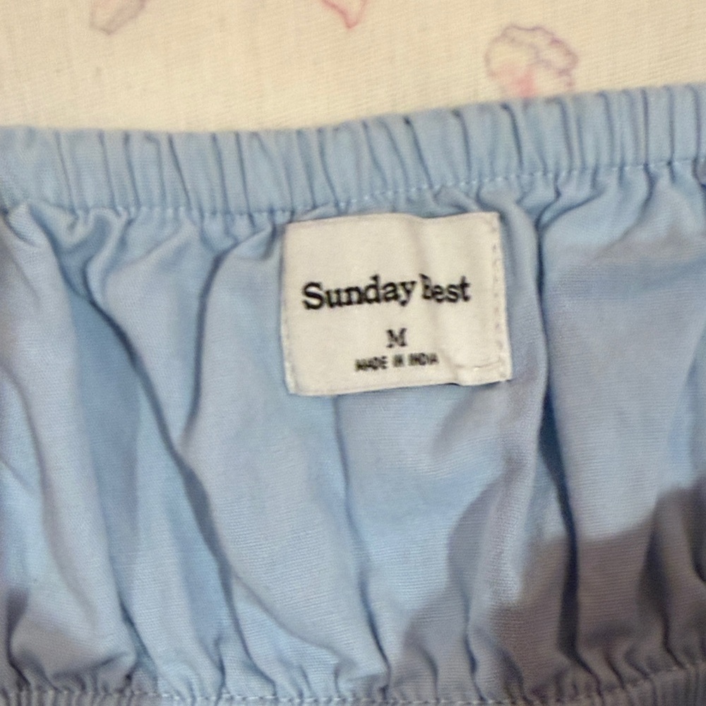 Aritzia Sunday Best Sky Blue Smocked Top - Picture 2 of 2